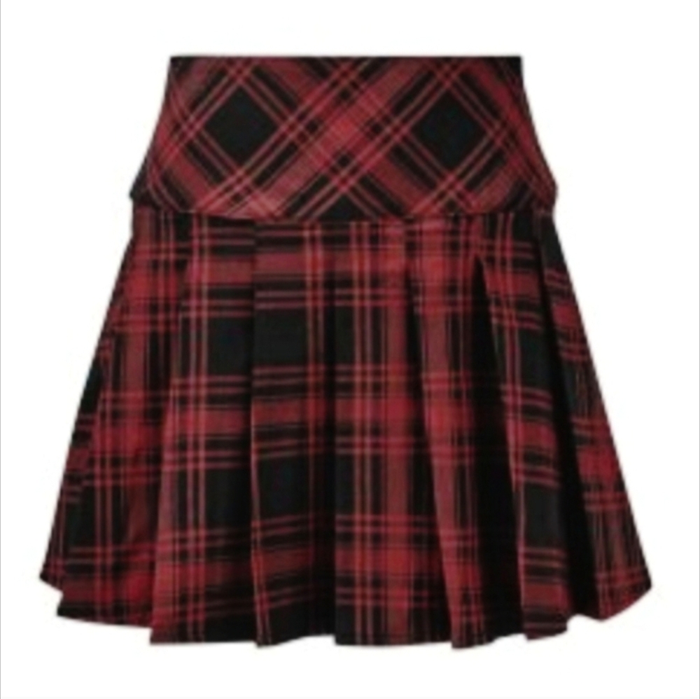 Goth Grunge Plaid Pleated Skirt Killstar Teen Spiritus Cosplay School Girl - Picture 3 of 5
